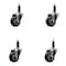 Service Caster 3'' SS Maroon Poly Wheel Swivel 1'' Expanding Stem Caster Set, 4PK SCC-SSEX20S314-PPUB-MRN-1-4 - alternate 1